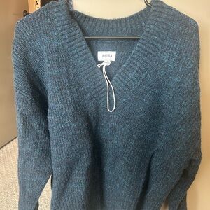 Pistola Women's Teal V-Neck Sweater